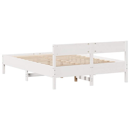 Letto senza Materasso Bianco 150x200 cm Legno Massello di Pino | homemem39