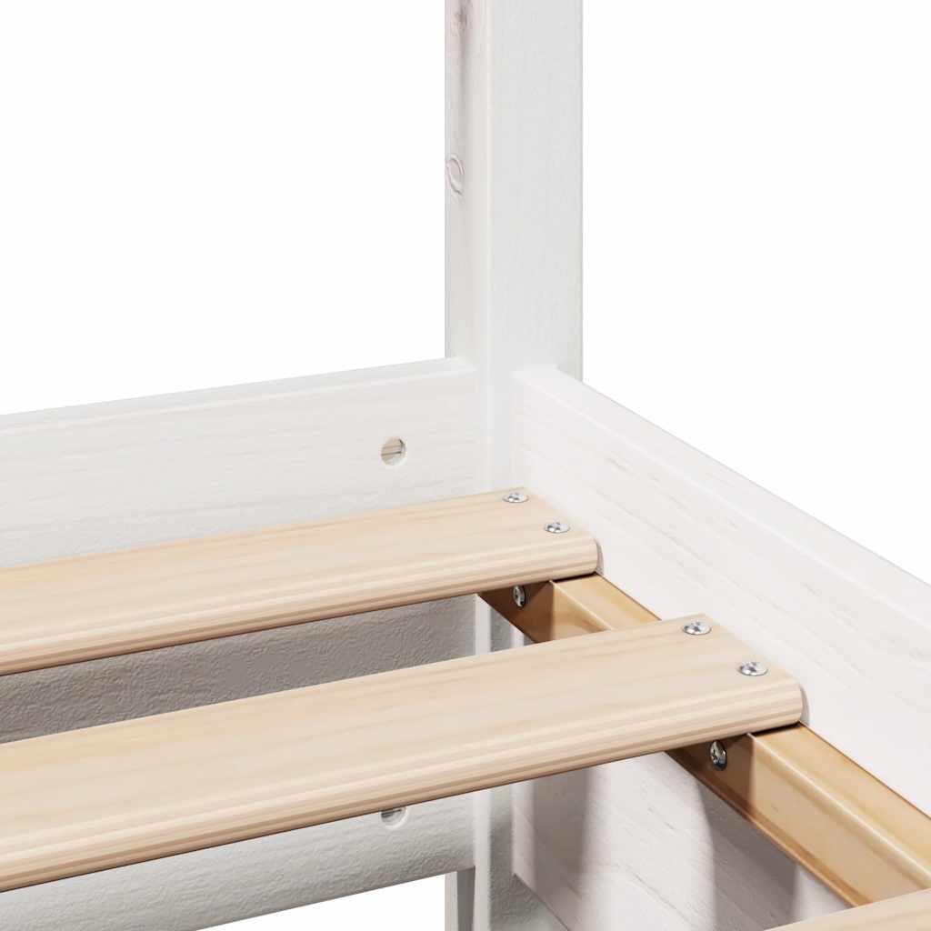 Letto senza Materasso Bianco 150x200 cm Legno Massello di Pino | homemem39
