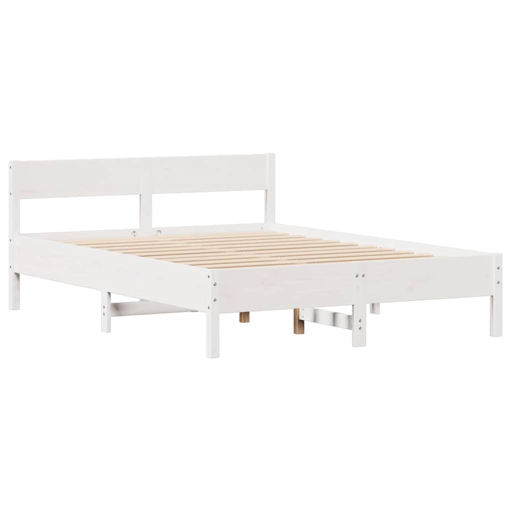 Letto senza Materasso Bianco 140x200 cm Legno Massello di Pino | homemem39