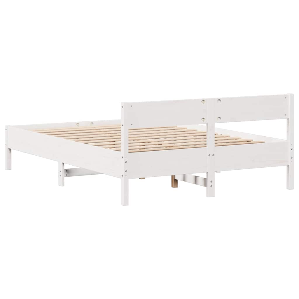 Letto senza Materasso Bianco 140x200 cm Legno Massello di Pino | homemem39