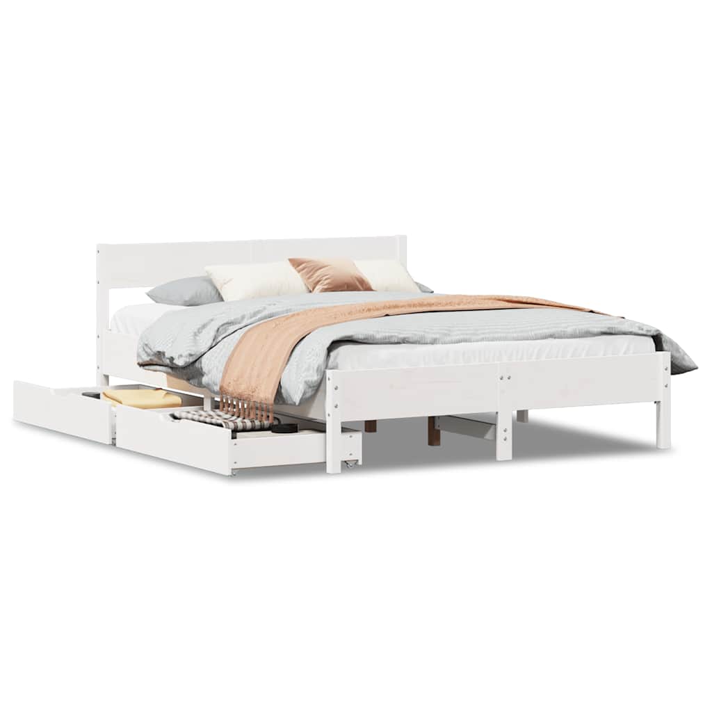 Letto senza Materasso Bianco 120x200 cm Legno Massello di Pino | homemem39