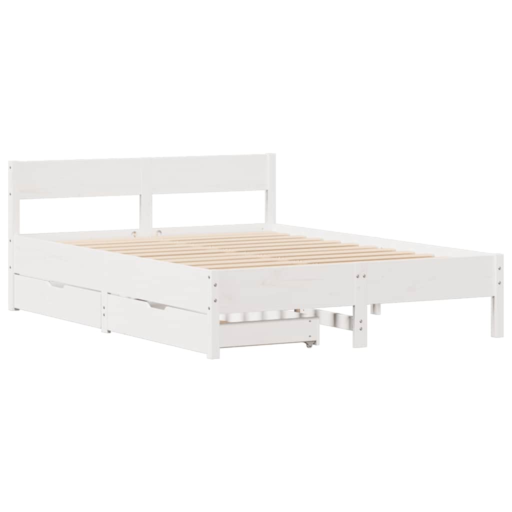 Letto senza Materasso Bianco 120x200 cm Legno Massello di Pino | homemem39