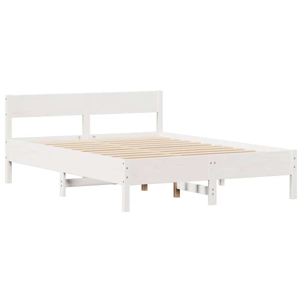 Letto senza Materasso Bianco 120x200 cm Legno Massello di Pino | homemem39