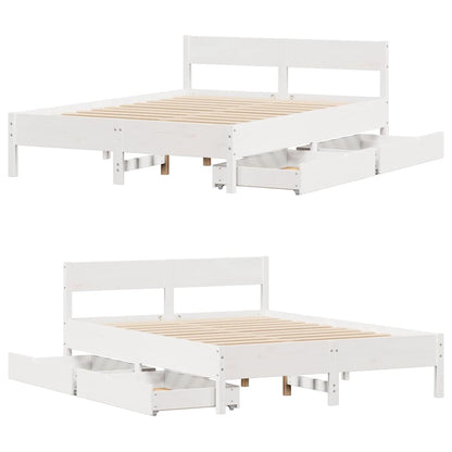 Letto senza Materasso Bianco 120x200 cm Legno Massello di Pino | homemem39