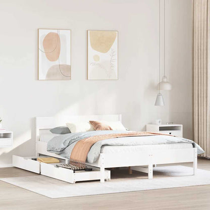 Letto senza Materasso Bianco 120x200 cm Legno Massello di Pino | homemem39