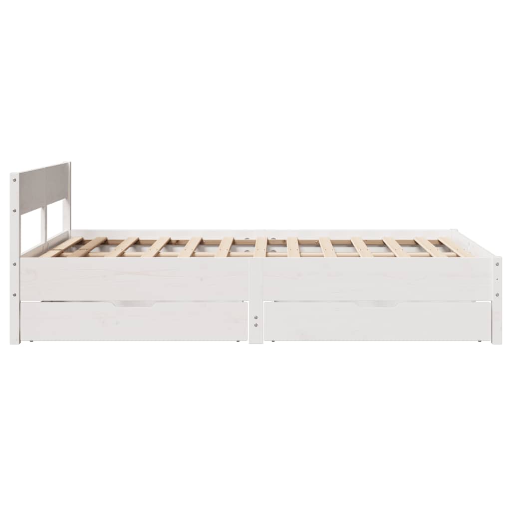 Letto senza Materasso Bianco 140x190 cm Legno Massello di Pino | homemem39