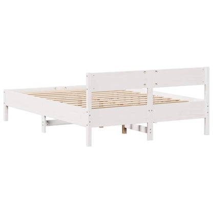 Letto senza Materasso Bianco 140x190 cm Legno Massello di Pino | homemem39