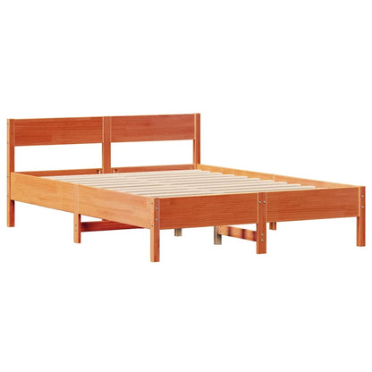 Letto senza Materasso Marrone Cera 140x190 cm in Legno di Pino | homemem39