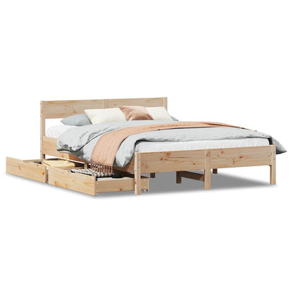 Letto senza Materasso 135x190 cm in Legno Massello di Pino