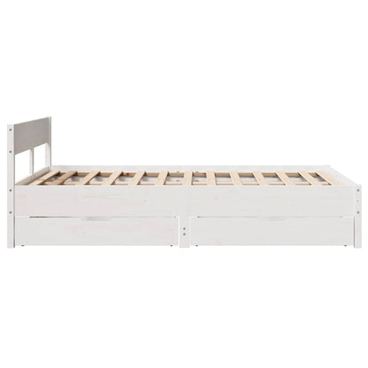 Letto senza Materasso Bianco 120x190 cm Legno Massello di Pino | homemem39