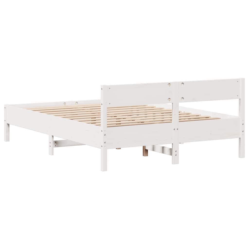 Letto senza Materasso Bianco 120x190 cm Legno Massello di Pino | homemem39