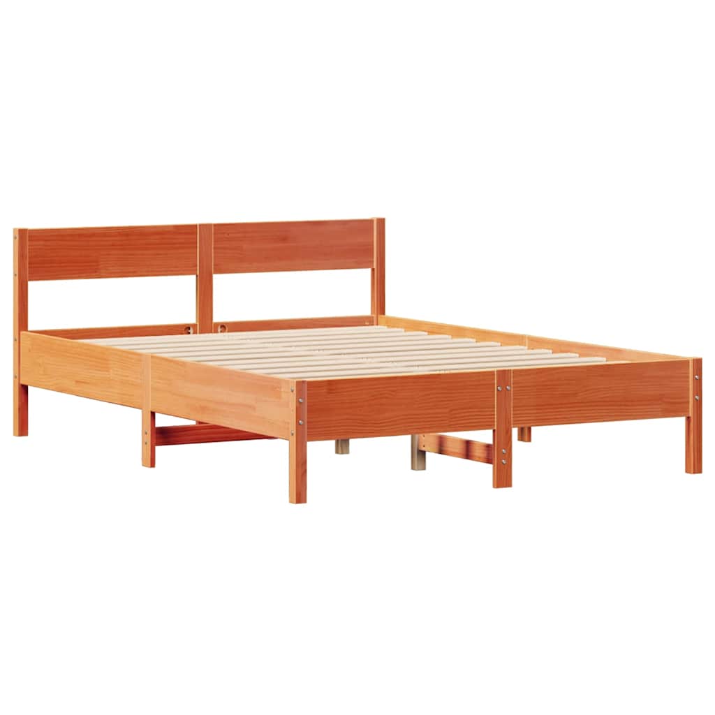 Letto senza Materasso Marrone Cera 120x190 cm in Legno di Pino | homemem39