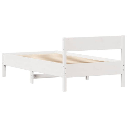 Letto senza Materasso Bianco 90x190 cm in Legno Massello Pino | homemem39