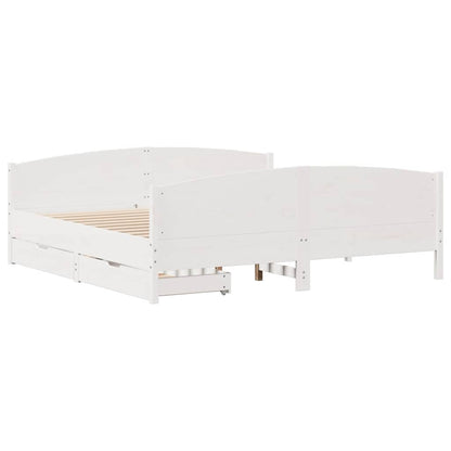 Letto senza Materasso Bianco 180x200 cm Legno Massello di Pino | homemem39