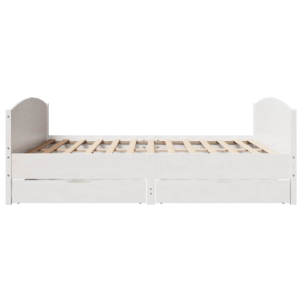 Letto senza Materasso Bianco 180x200 cm Legno Massello di Pino | homemem39