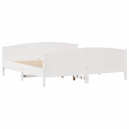 Letto senza Materasso Bianco 160x200 cm Legno Massello di Pino | homemem39