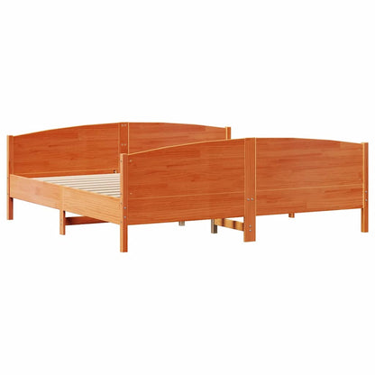 Letto senza Materasso Marrone Cera 160x200 cm in Legno di Pino