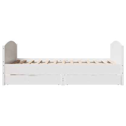 Letto senza Materasso Bianco 150x200 cm Legno Massello di Pino | homemem39