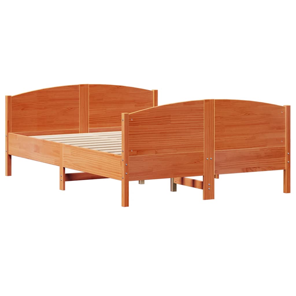Letto senza Materasso Marrone Cera 150x200 cm in Legno di Pino