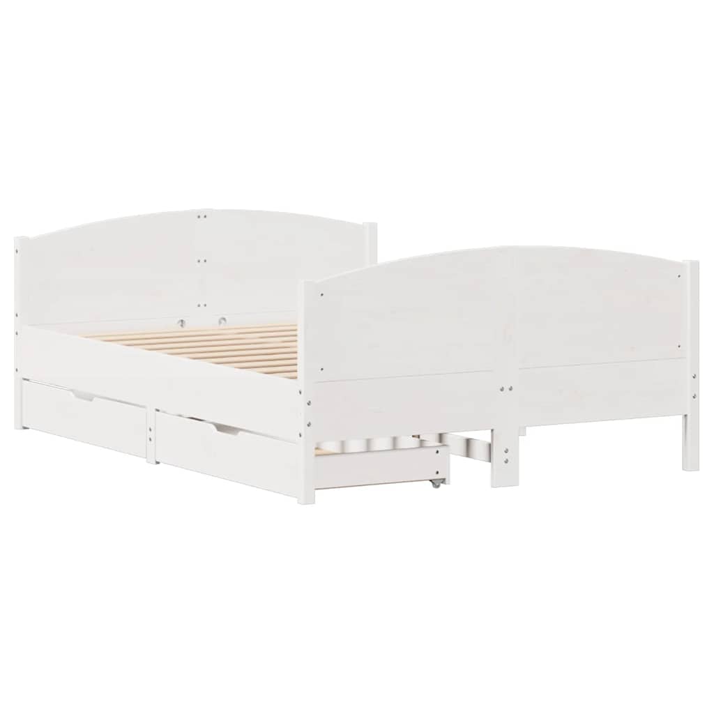 Letto senza Materasso Bianco 140x200 cm Legno Massello di Pino | homemem39