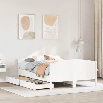Letto senza Materasso Bianco 140x200 cm Legno Massello di Pino | homemem39