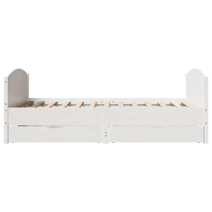 Letto senza Materasso Bianco 120x200 cm Legno Massello di Pino | homemem39