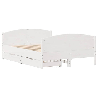 Letto senza Materasso Bianco 140x190 cm Legno Massello di Pino | homemem39