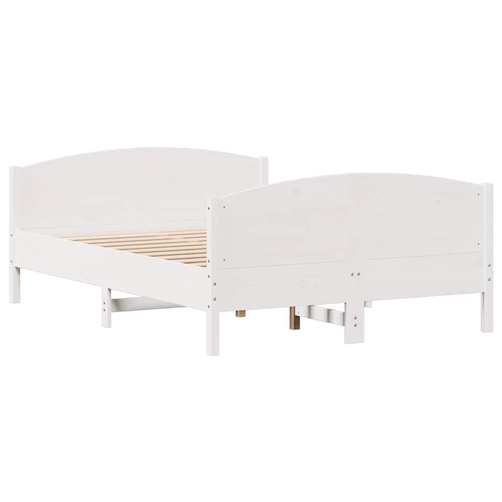 Letto senza Materasso Bianco 140x190 cm Legno Massello di Pino | homemem39