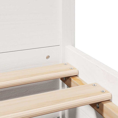 Letto senza Materasso Bianco 135x190 cm Legno Massello di Pino | homemem39
