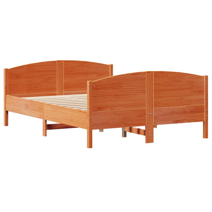 Letto senza Materasso Marrone Cera 135x190 cm in Legno di Pino | homemem39
