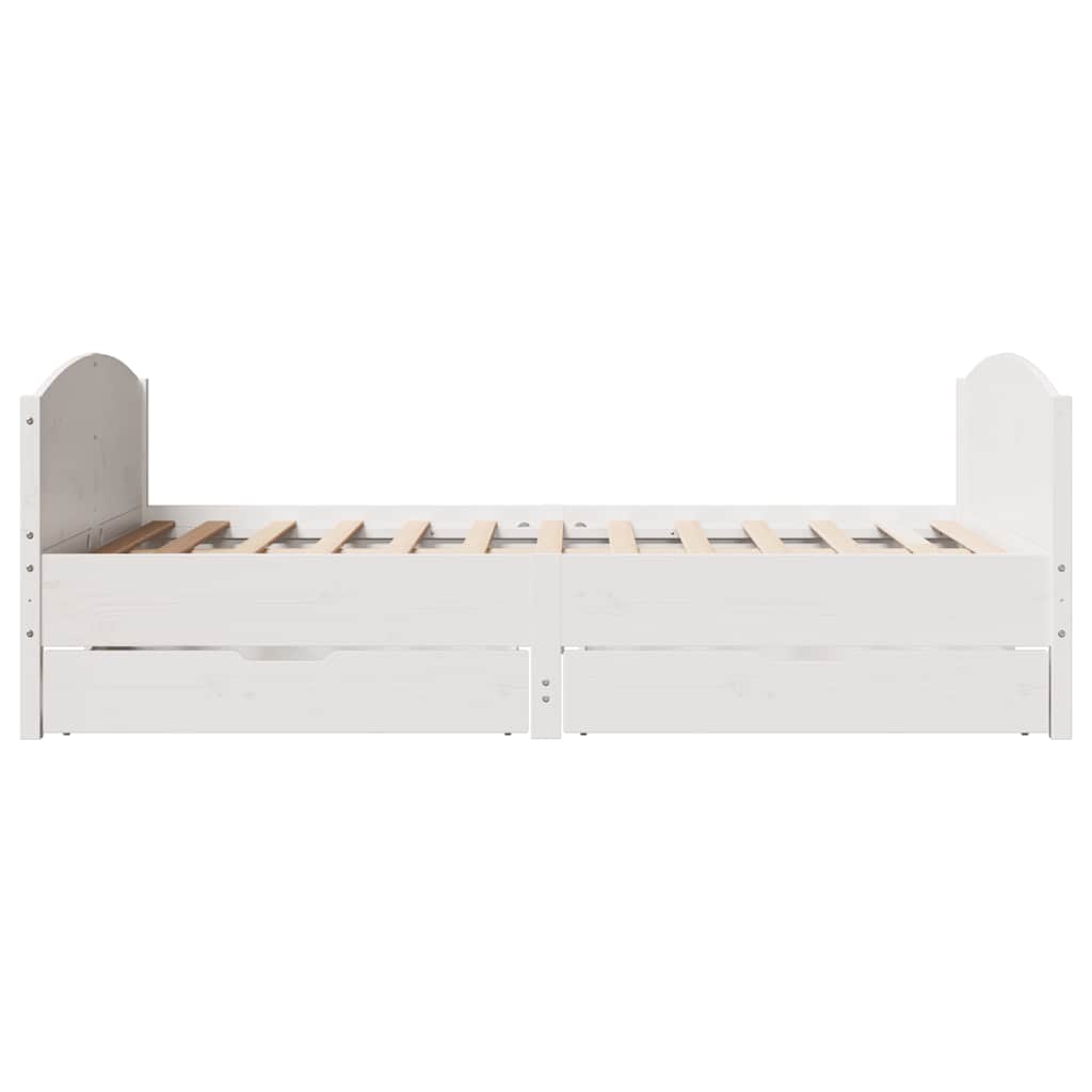 Letto senza Materasso Bianco 120x190 cm Legno Massello di Pino | homemem39
