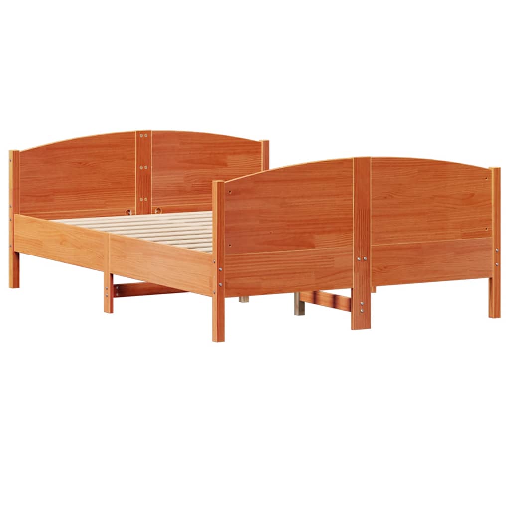 Letto senza Materasso Marrone Cera 120x190 cm in Legno di Pino | homemem39
