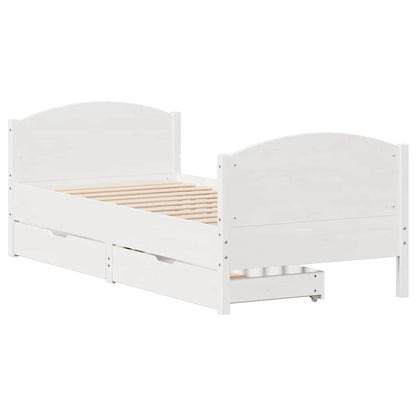 Letto senza Materasso Bianco 90x200 cm Legno Massello di Pino