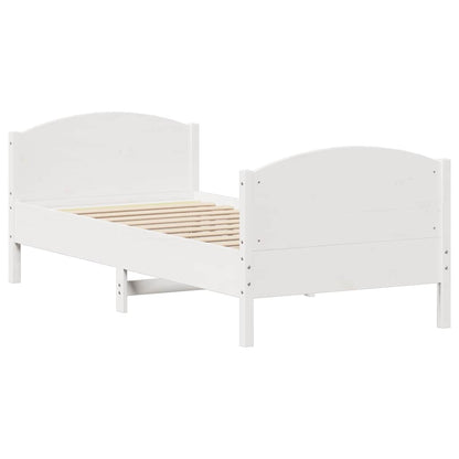 Letto senza Materasso Bianco 90x200 cm Legno Massello di Pino