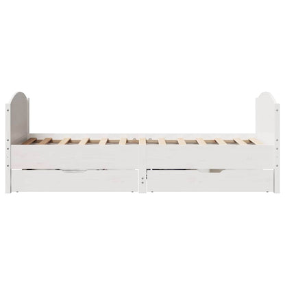 Letto senza Materasso Bianco 90x200 cm Legno Massello di Pino