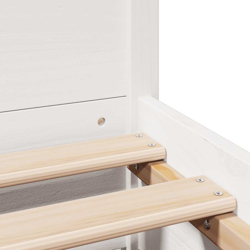 Letto senza Materasso Bianco 90x200 cm Legno Massello di Pino
