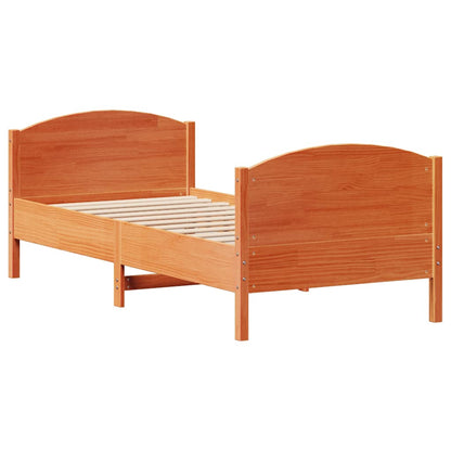Letto senza Materasso Marrone Cera 90x200 cm Legno di Pino