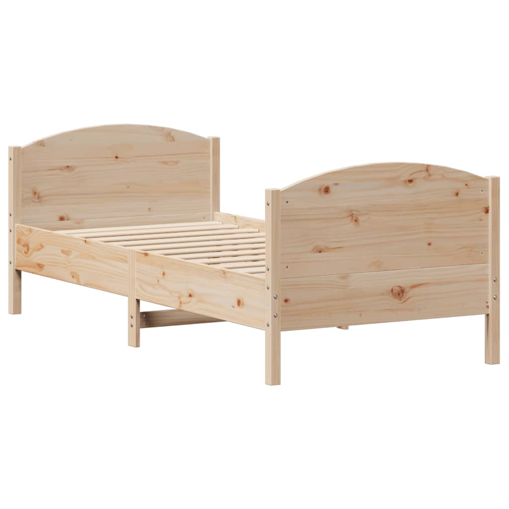 Letto senza Materasso 90x190 cm in Legno Massello di Pino