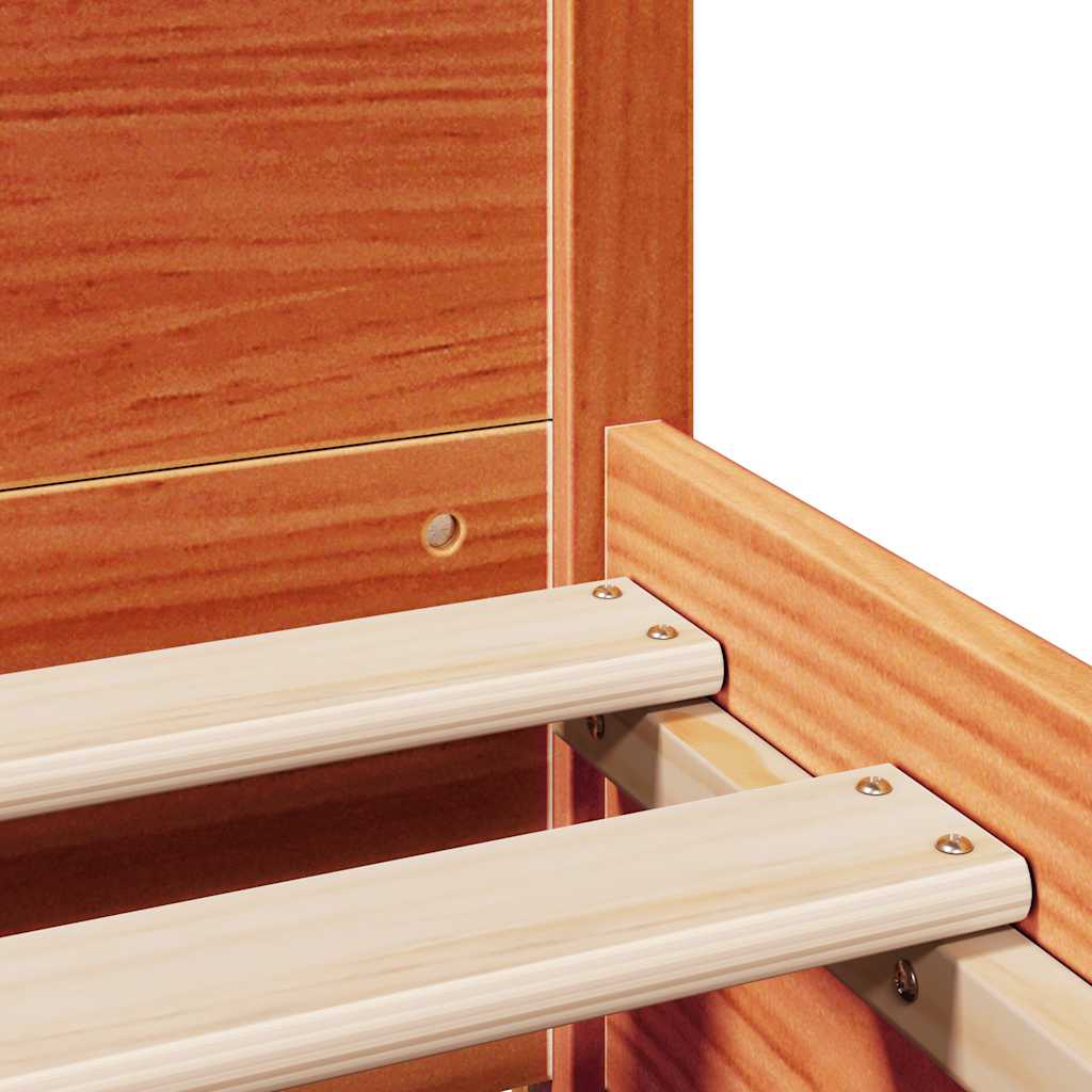 Letto senza Materasso Marrone Cera 75x190 cm in Legno di Pino | homemem39