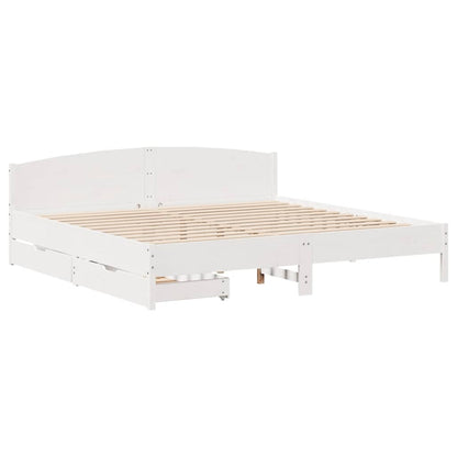 Letto senza Materasso Bianco 180x200 cm Legno Massello di Pino | homemem39