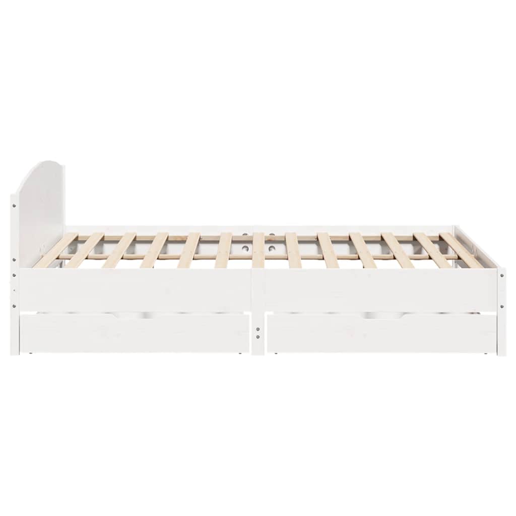 Letto senza Materasso Bianco 180x200 cm Legno Massello di Pino | homemem39