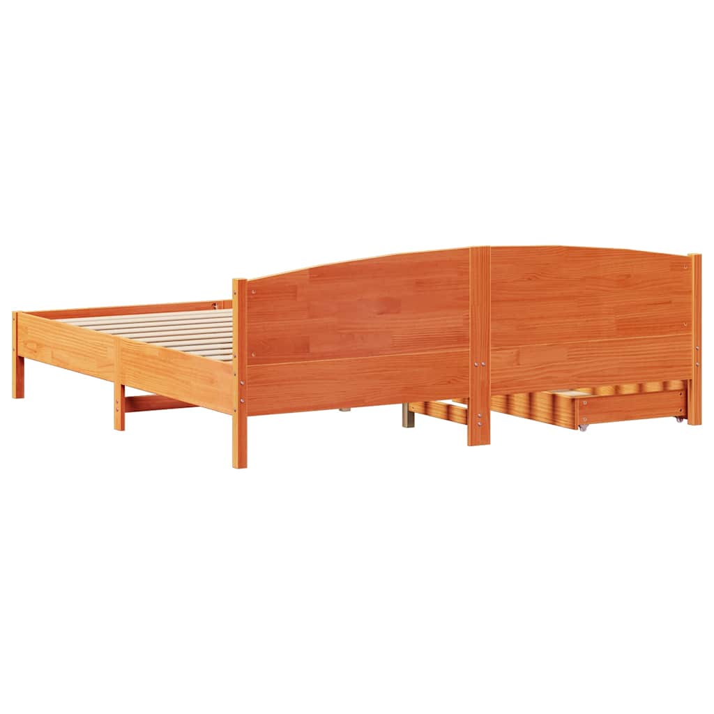 Letto senza Materasso Marrone Cera 180x200 cm in Legno di Pino