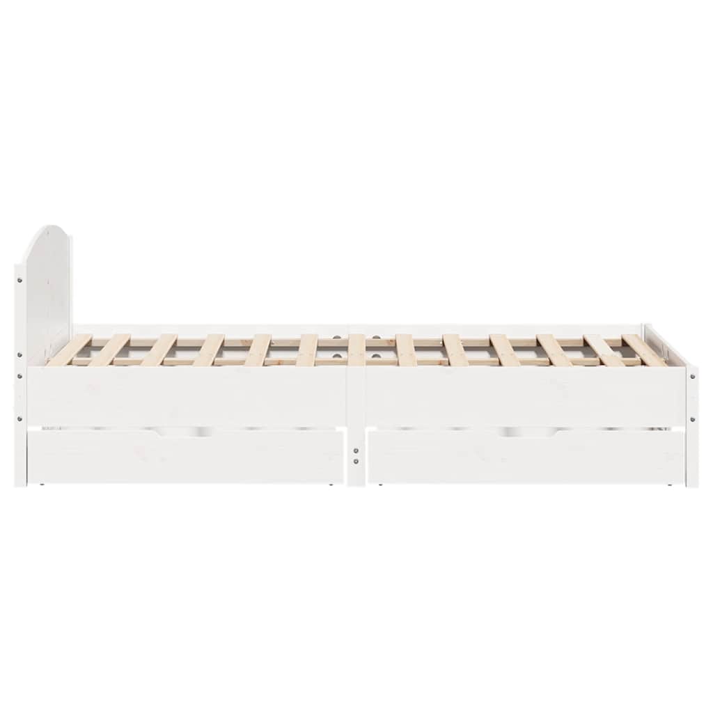 Letto senza Materasso Bianco 150x200 cm Legno Massello di Pino | homemem39