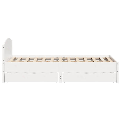 Letto senza Materasso Bianco 150x200 cm Legno Massello di Pino | homemem39