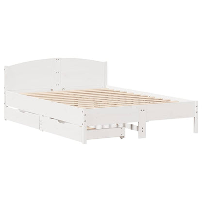 Letto senza Materasso Bianco 140x200 cm Legno Massello di Pino