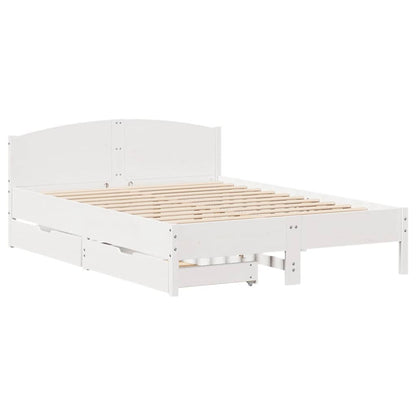 Letto senza Materasso Bianco 120x200 cm Legno Massello di Pino - homemem39