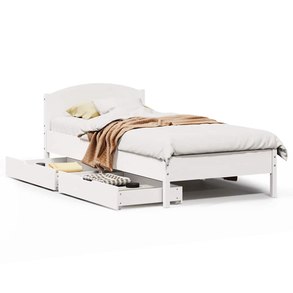 Letto senza Materasso Bianco 90x200 cm Legno Massello di Pino - homemem39