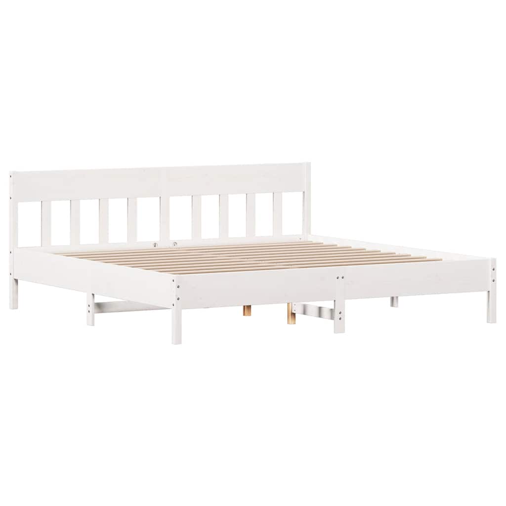 Letto senza Materasso Bianco 180x200 cm Legno Massello di Pino - homemem39