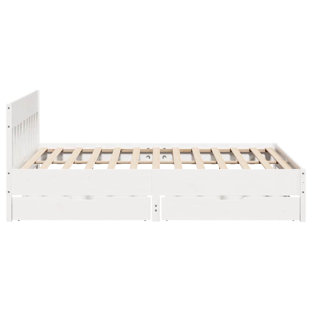 Letto senza Materasso Bianco 180x200 cm Legno Massello di Pino - homemem39