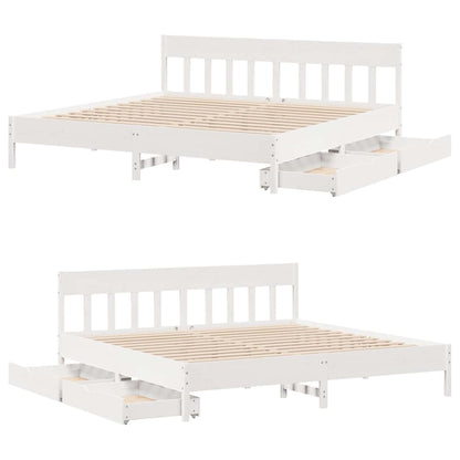Letto senza Materasso Bianco 180x200 cm Legno Massello di Pino - homemem39